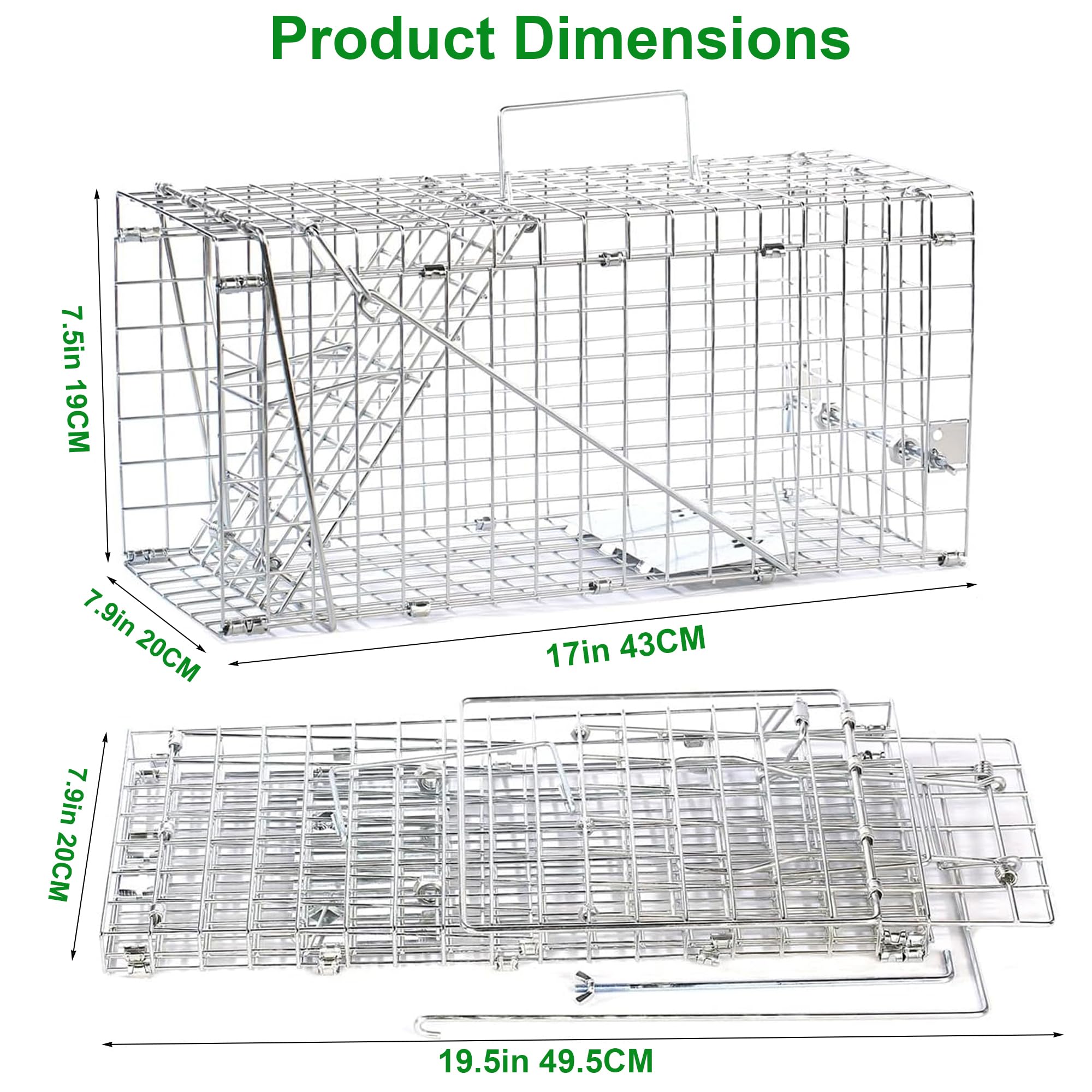 SARSTRY Live Squirrel Trap side view, compact foldable design for easy transport.