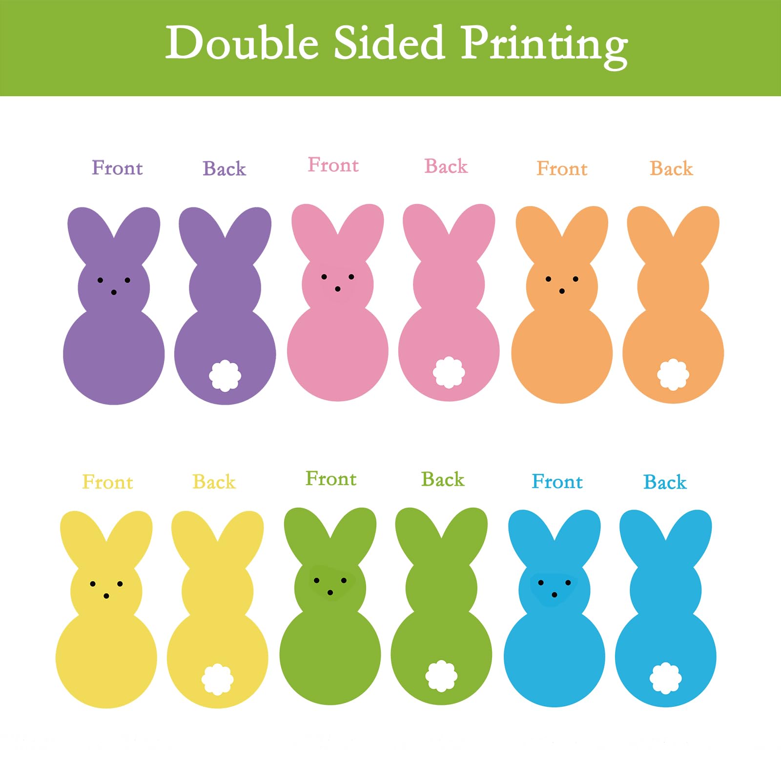 Sarybei Easter yard bunny stake, back view shows double-sided design for versatile display.