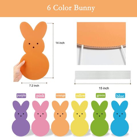 Sarybei Easter yard bunny stake, double-sided print readable from any angle.