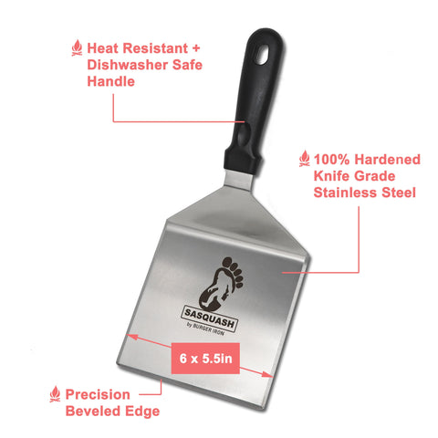 Sasquash Mammoth Smash Spatula in knife-grade steel for lasting durability.