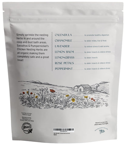 Sassafras & Pumpernickel peppermint helps keep nesting areas smelling clean.