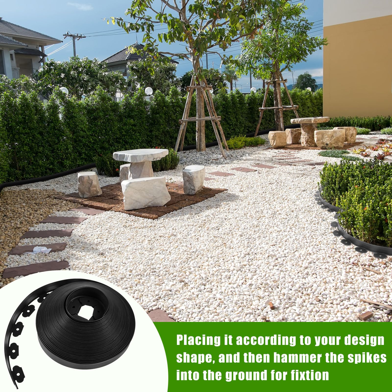 Sasylvia border system for lawns, paths, and flower beds