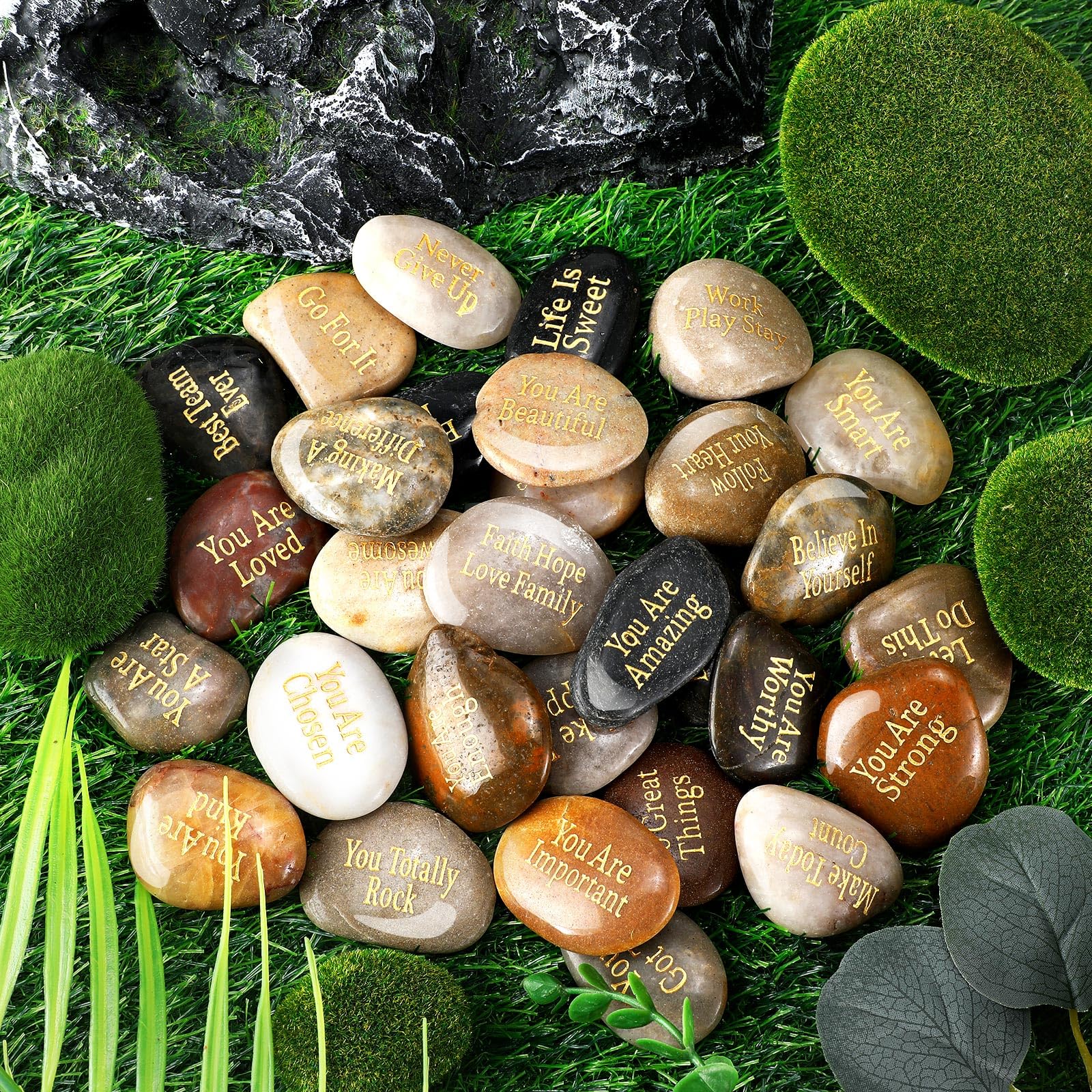 Sasyl Sylvia gift-ready stones with included black bag for storage.