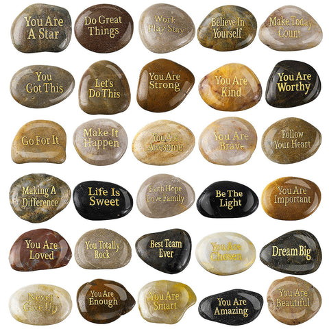 Sasyl Sylvia inspirational stones bulk for garden decor and daily motivation.