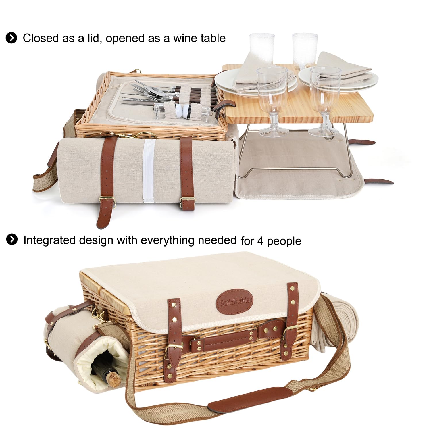 SatisInside insulated interior keeps foods fresh during outdoor meals.