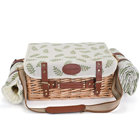 SatisInside Leaf basket features a durable leatherette handle for easy carry.