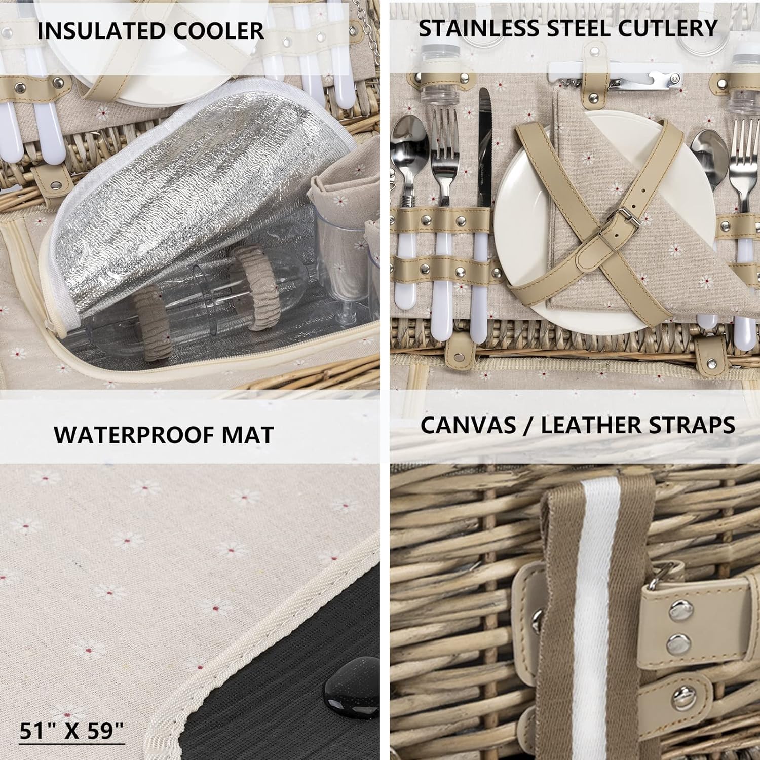 SatisInside porcelain plates and wine glasses for a refined outdoor dining experience.