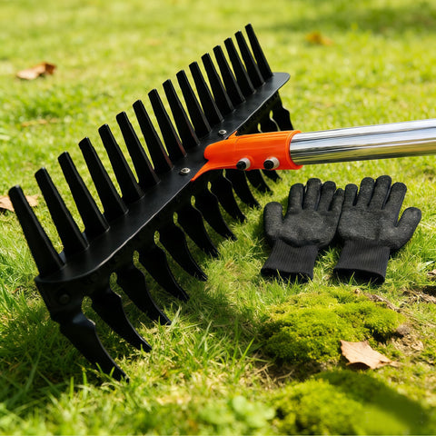 SATOCVAY 15 inch thatch rake head in action for efficient lawn thatch removal