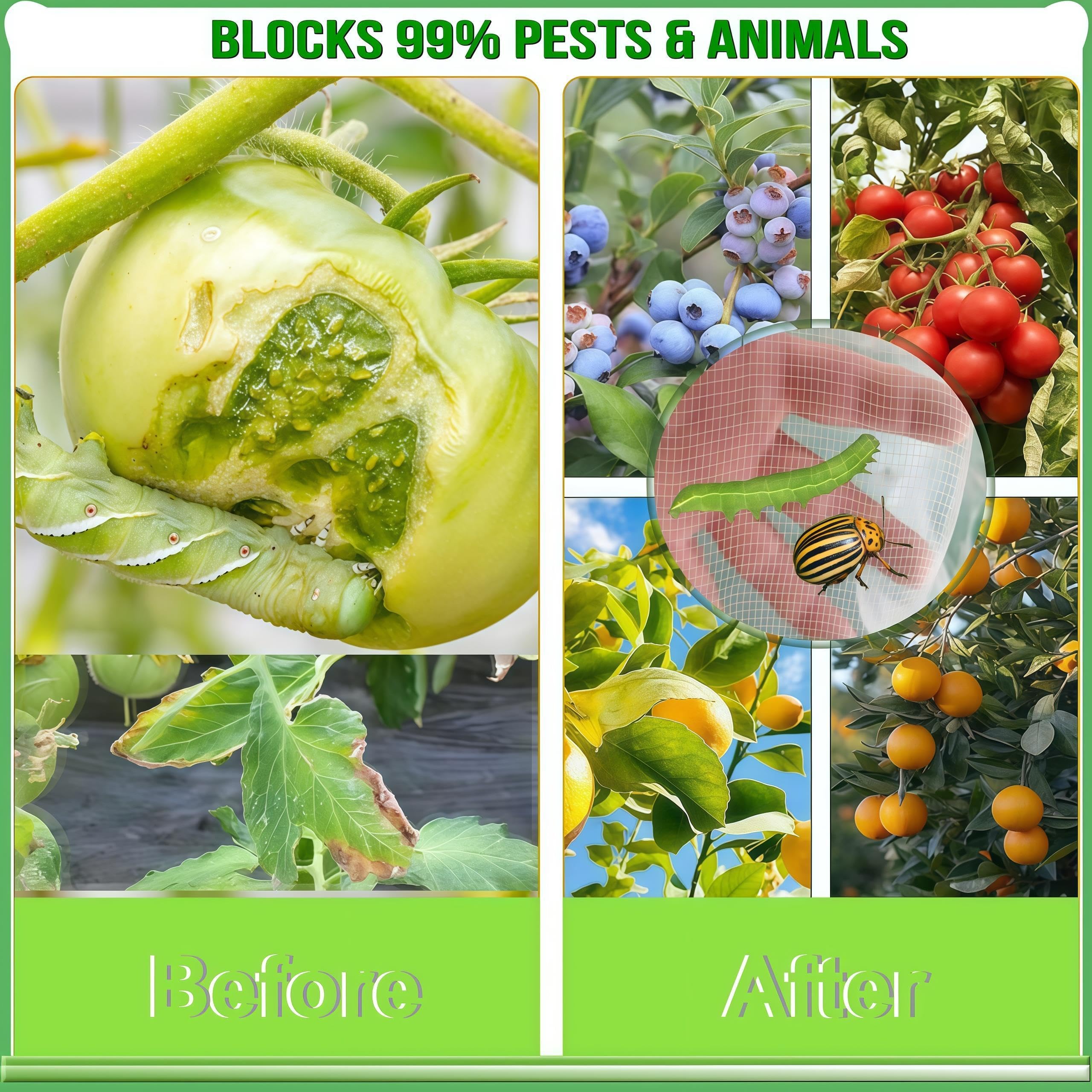 SATOCVAY eco-safe netting is food-grade and safe for edible plants.
