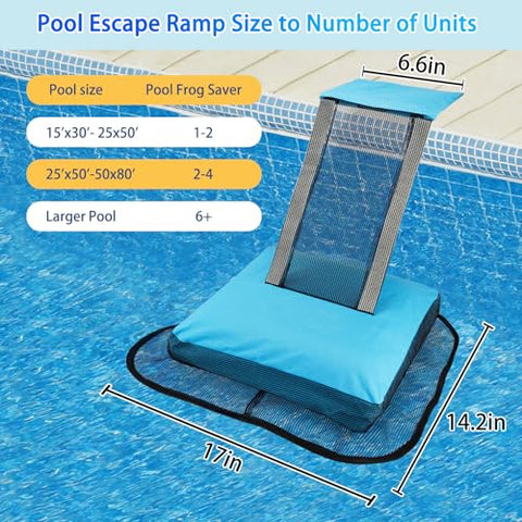 Saugnlbs frog saver ramp shown in use near pool edge for safe exit