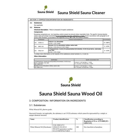 Diluting Sauna Shield cleaner before use to refresh wooden surfaces safely