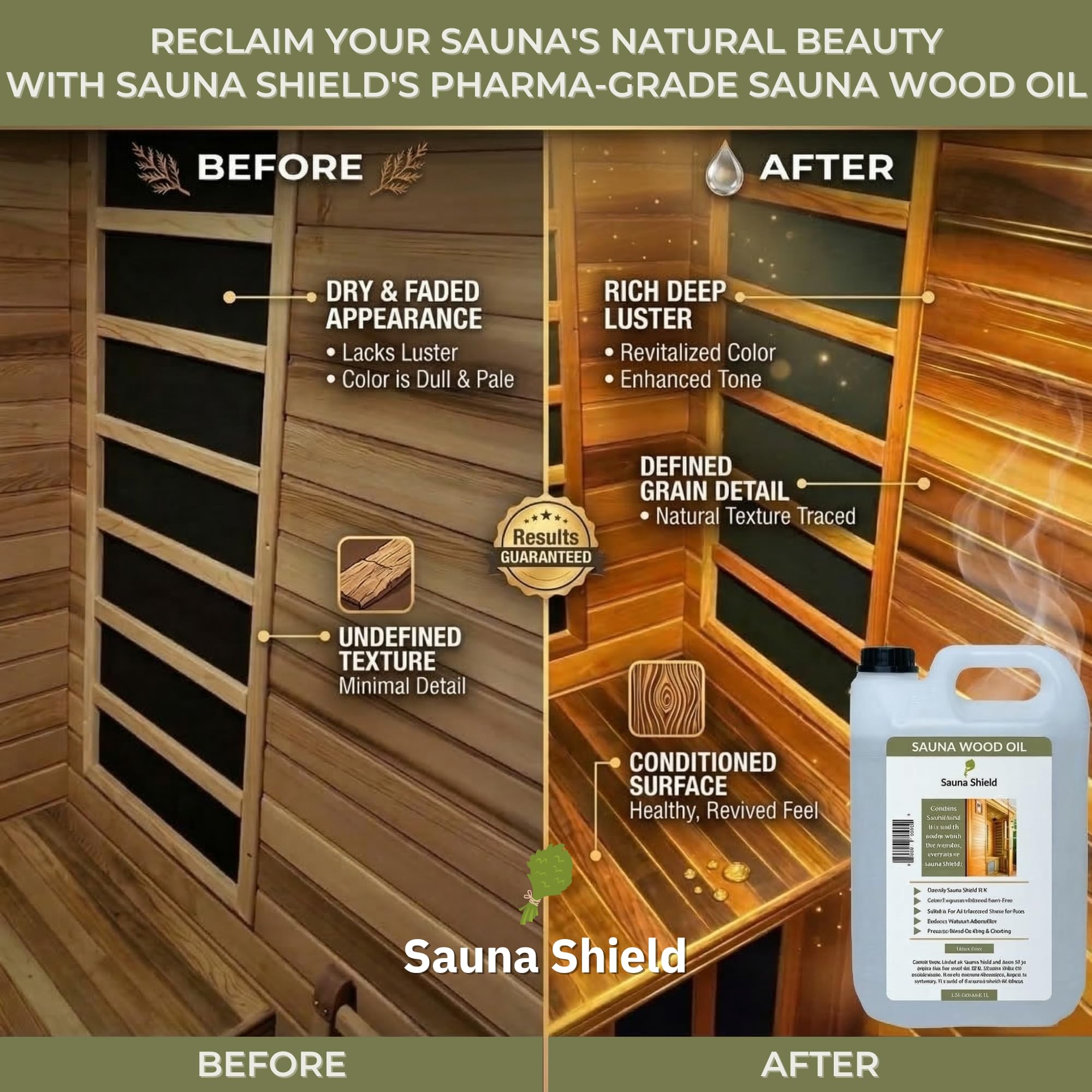 Sauna Shield deep penetration into wood grain for protection