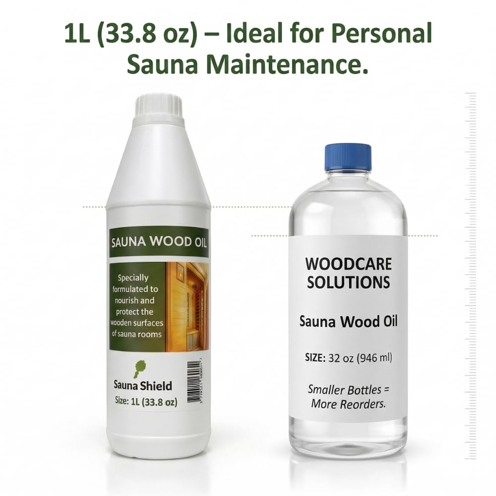 Heat treated wood benefits from Sauna Shield oil in saunas.