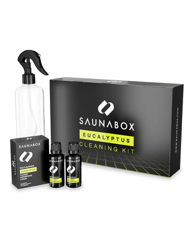 SAUNABOX all-natural sauna cleaning kit front bottle for natural cleaning