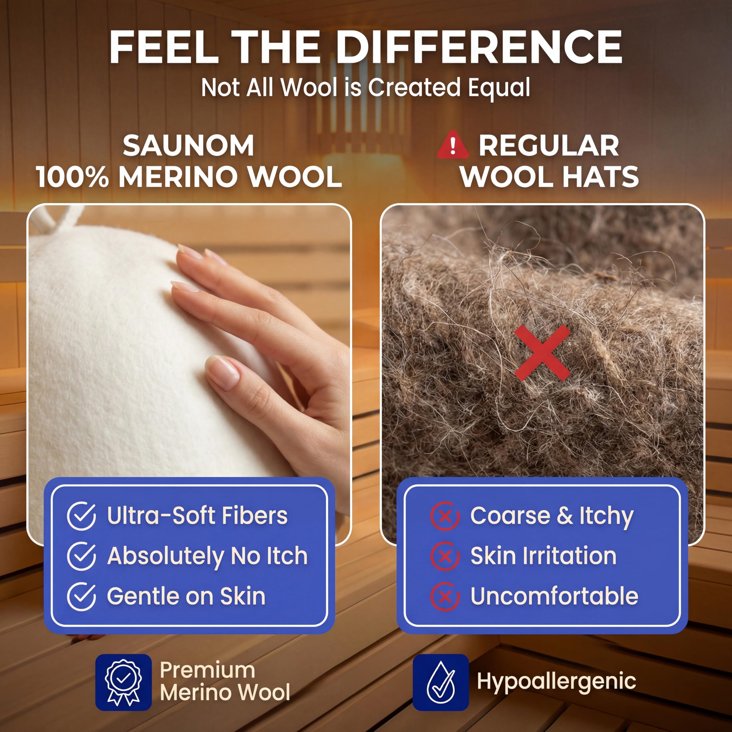 SAUNOM two-pack merino sauna hat offers value for couples and travelers