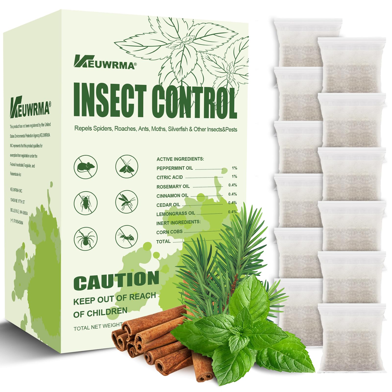 SAUPUSE KEUWRMA insect-control-pack on shelf deters pests naturally.