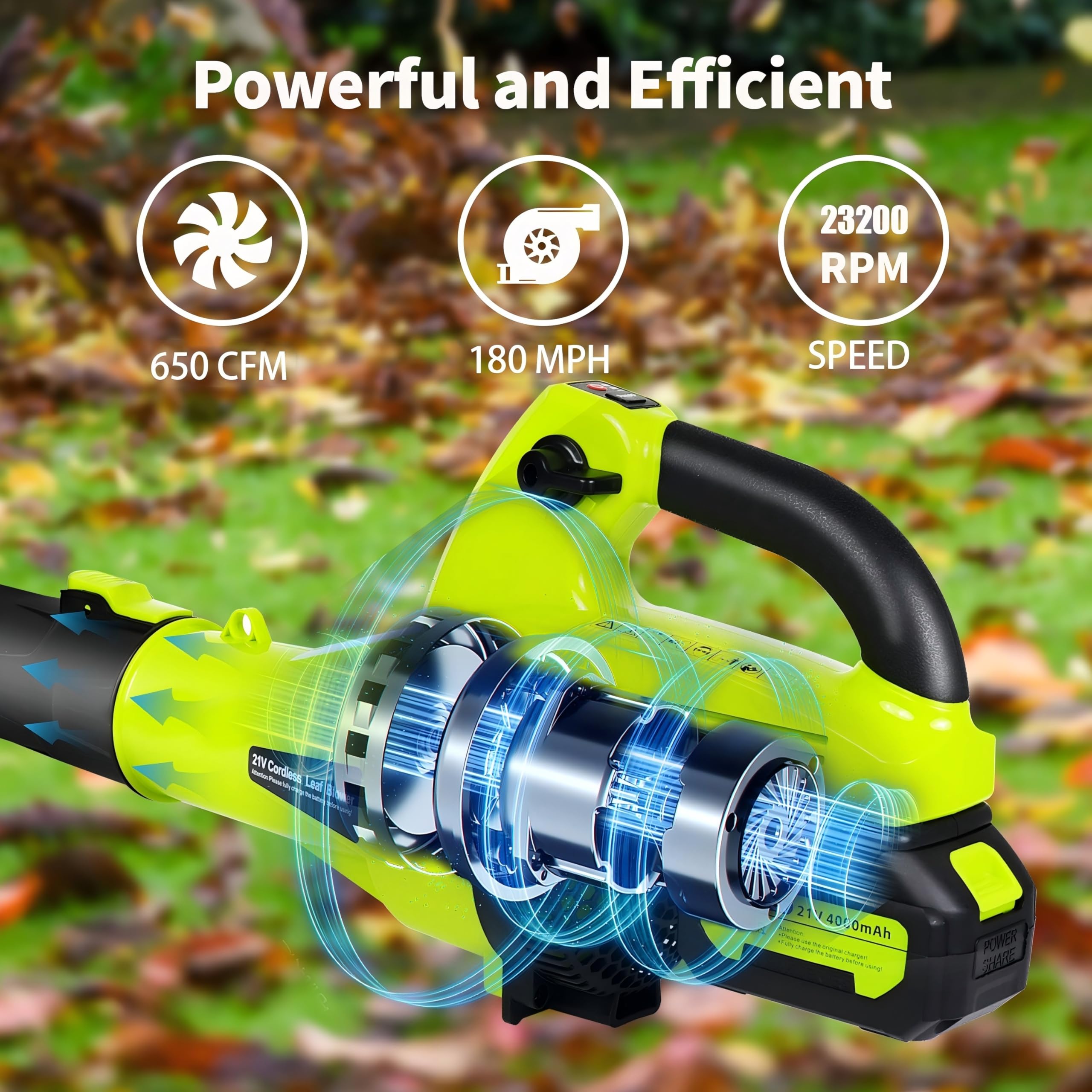 SAUROCK two 21V 4.0 Ah batteries provide extended runtime