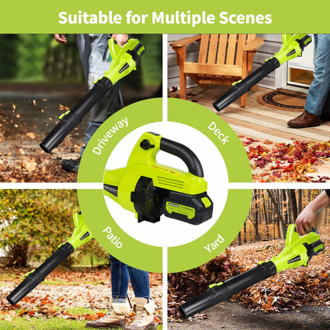 SAUROCK cordless blower ideal for lawn, patio, driveway, and garage tasks