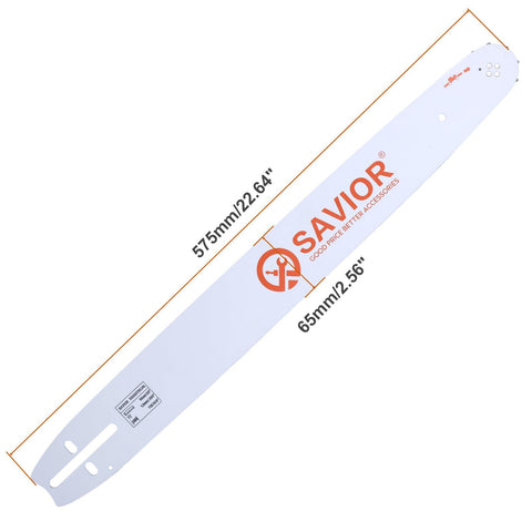 Savior 20-inch guide bar with reversible design to extend bar life.
