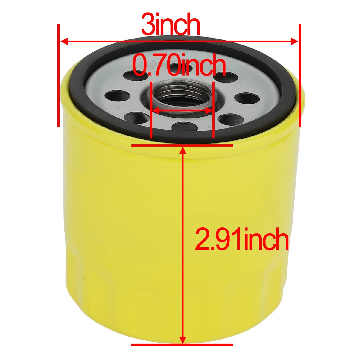 Savior oil filter mounted on a mower illustrating easy installation.