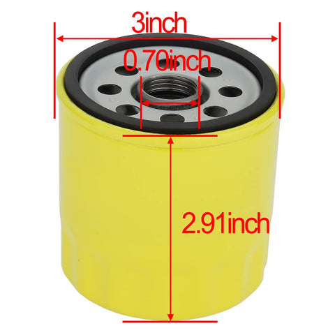 Savior oil filter mounted on a mower illustrating easy installation.
