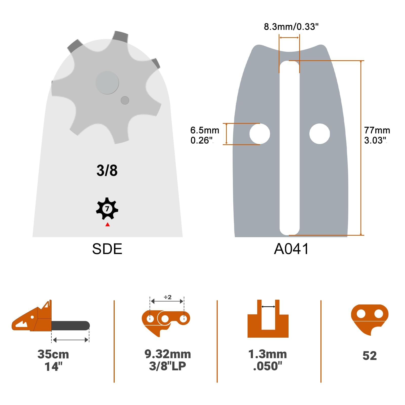Savior 52-drive chain closeup highlights semi-chisel design for smoother cuts.