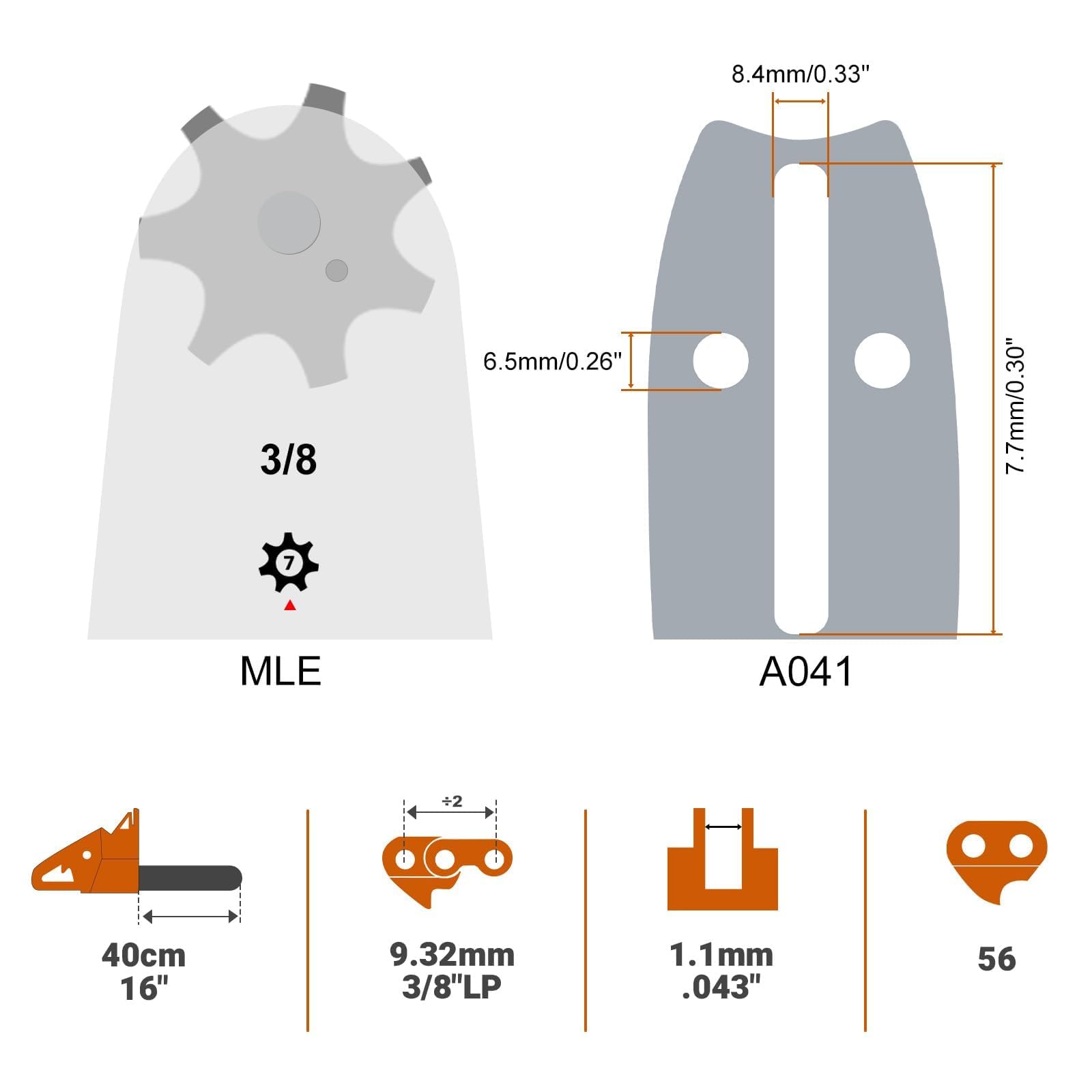 Savior 56 drive links chain close-up emphasizes strong link construction for long wear.