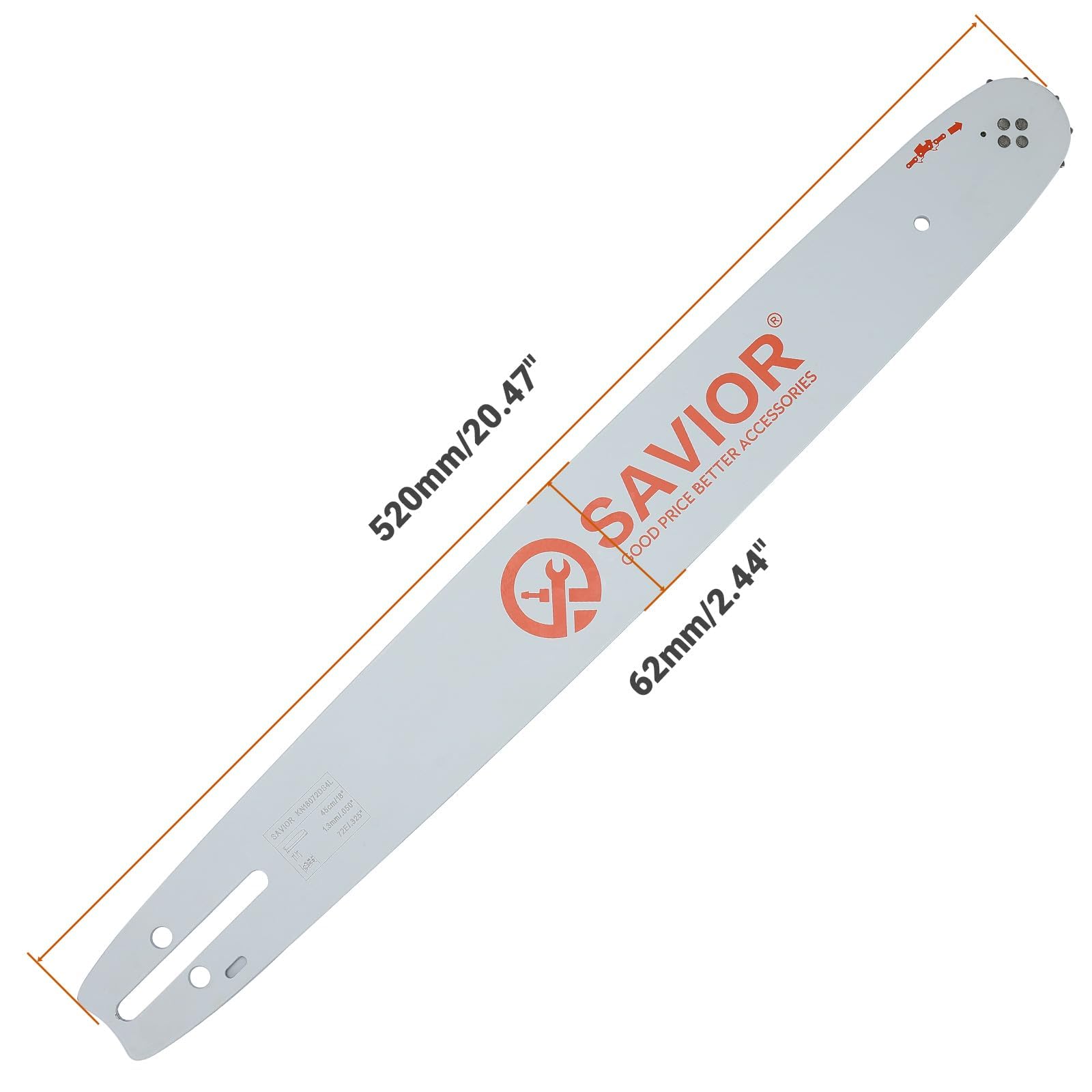 Savior bar nose and tooth count close-up for alignment.