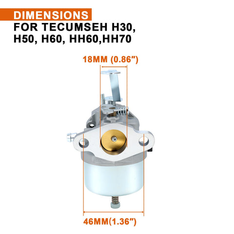 Savior carburetor for Tecumseh HH60 and HH70 provides steady fuel delivery.