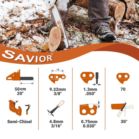 Savior compatibility chart featuring Echo and Poulan Pro models