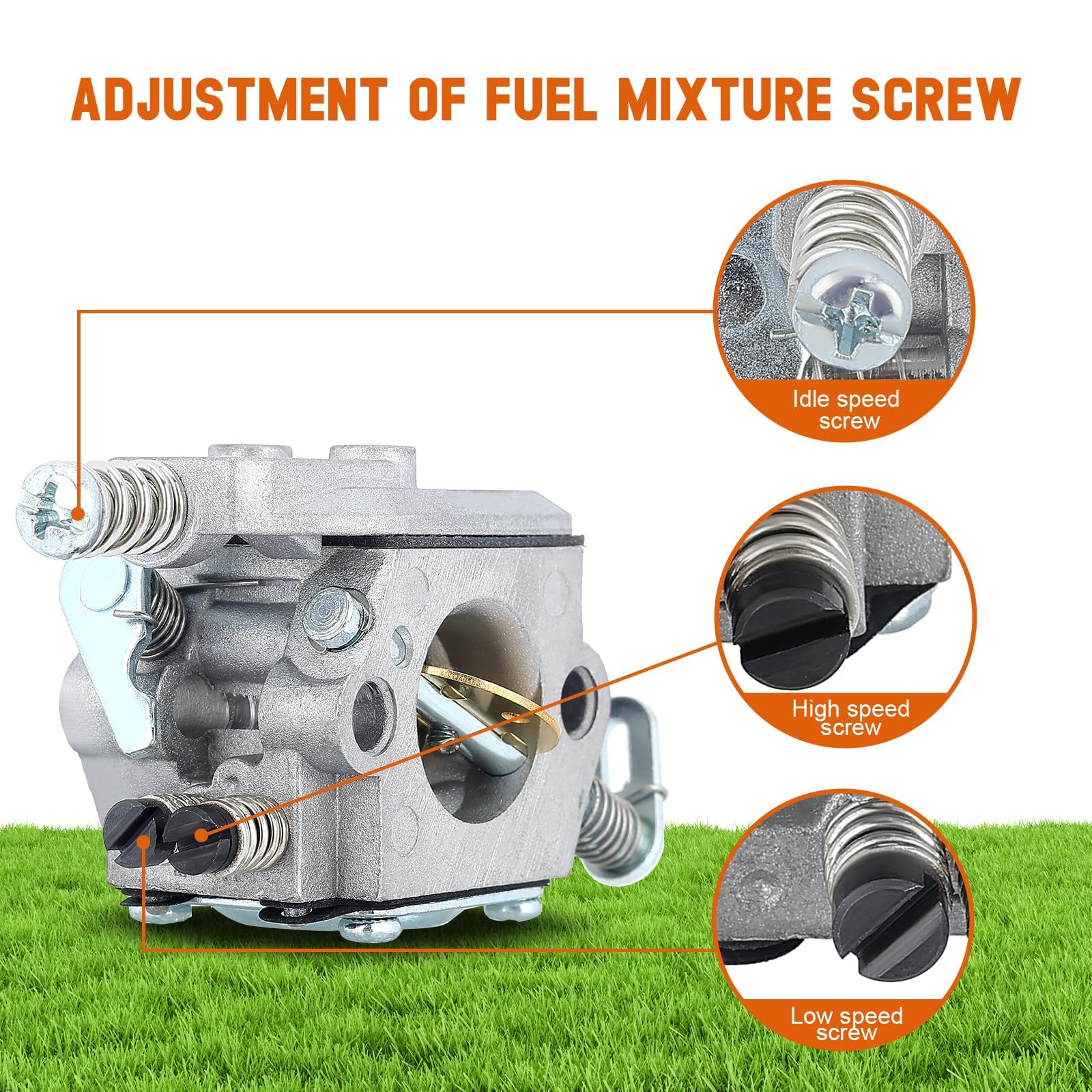 Savior MS250 carburetor with spark plug and intake components for ready setup.