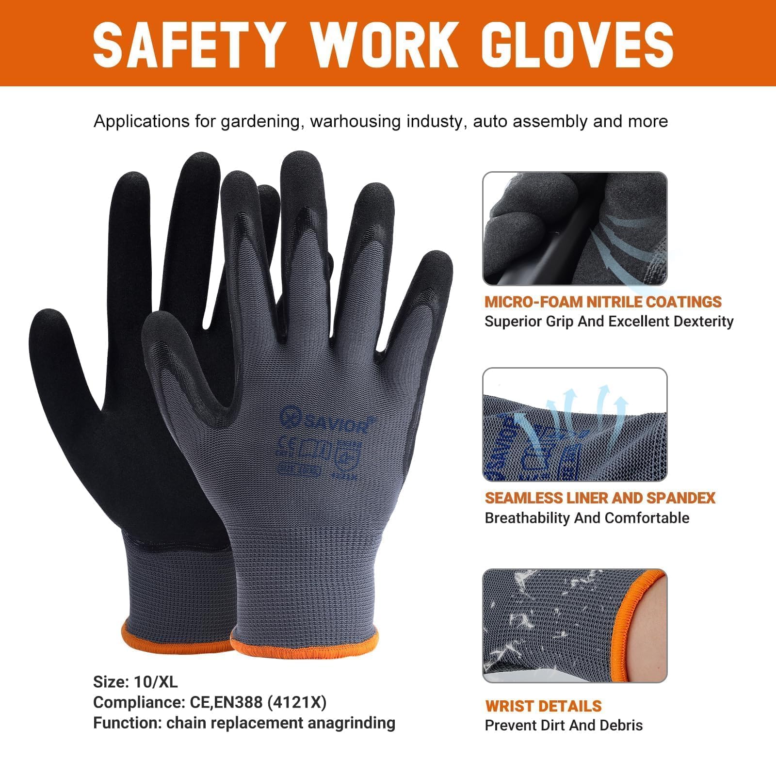 Savior packaging includes storage bag, gloves, and Velcro for outdoors