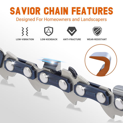 Savior S50 chain teeth close-up ready for smooth cutting