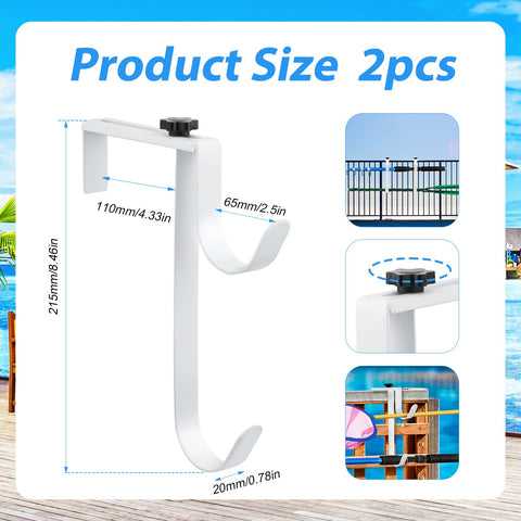Savita adjustable pool fence hook secures tools on any fence.