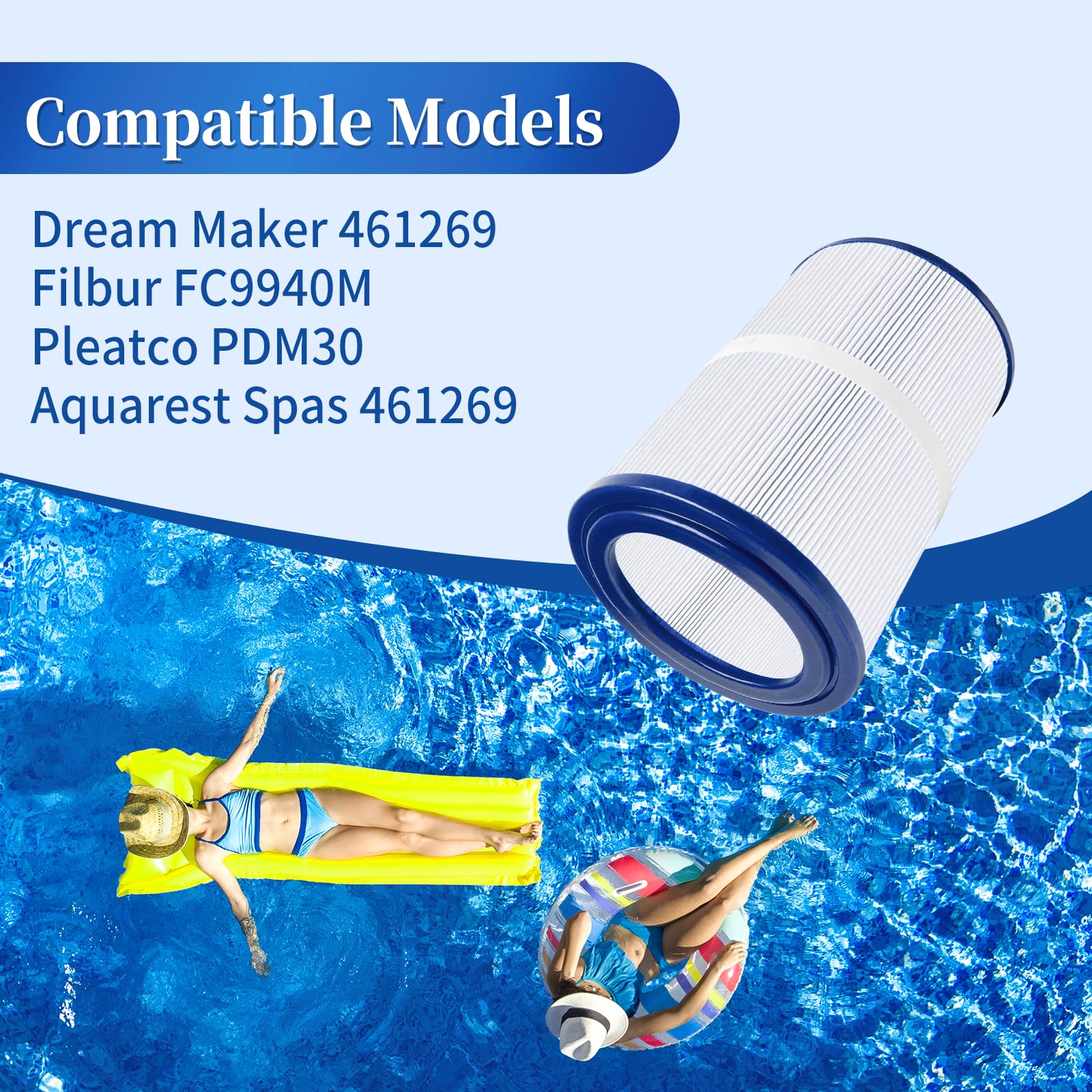 sawluv PDM30 oval spa filter fits DreamMaker 461269 models