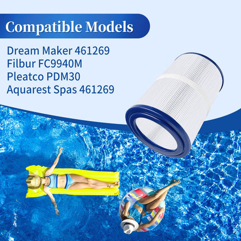 sawluv PDM30 oval spa filter fits DreamMaker 461269 models
