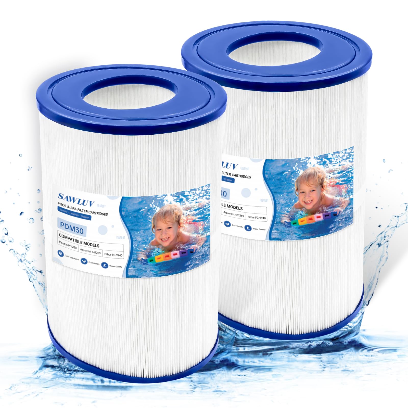 sawluv PDM30 oval spa filter with elliptical design improves water clarity