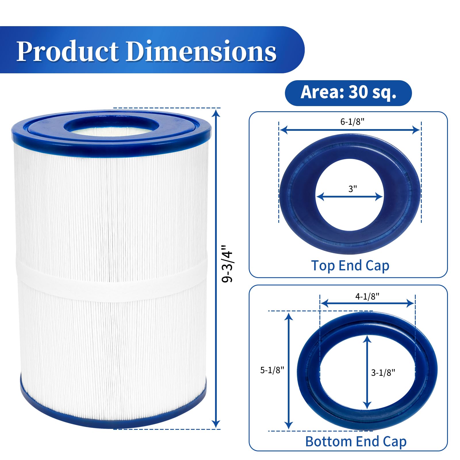 sawluv PDM30 oval spa filter trilobal fabric traps fine debris