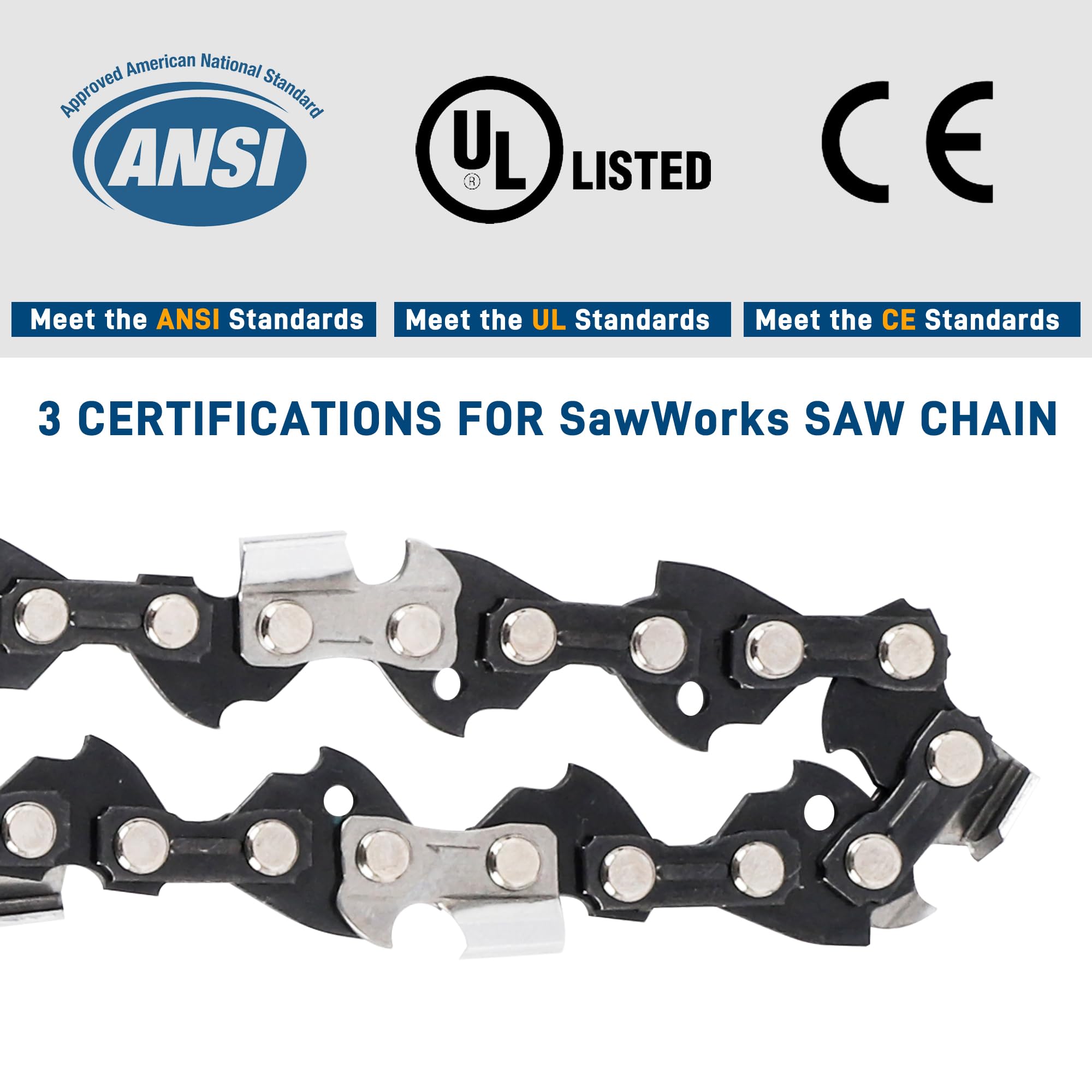 SawWorks 3-pack 10 inch chain pack shot highlighting value