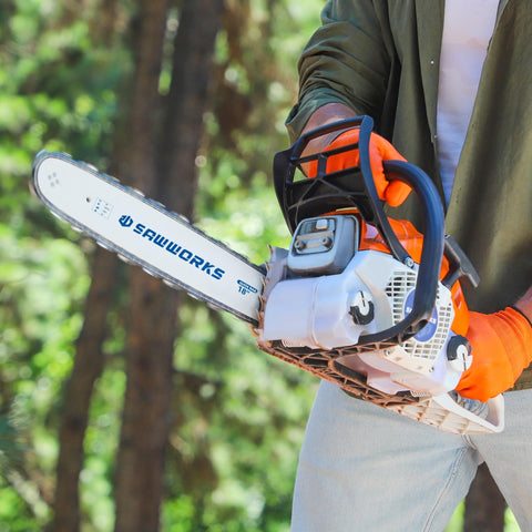 SawWorks Stihl care guide recommends proper storage and maintenance