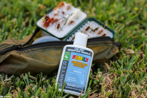 Permethrin-treated clothing compatibility with Sawyer insect repellent for added barrier.