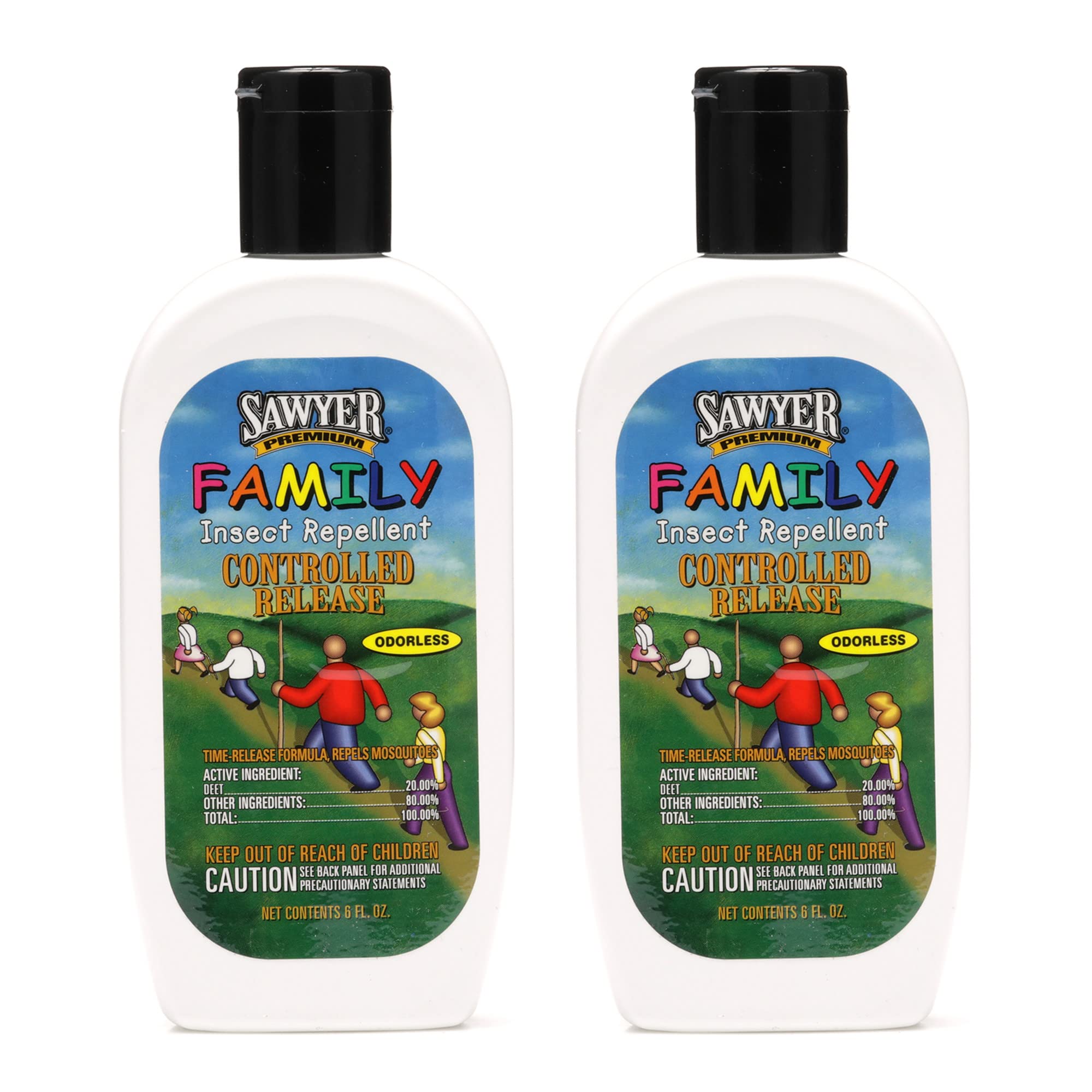 Sawyer SP5292 20% DEET family lotion twin pack provides long-lasting protection from ticks and mosquitoes.