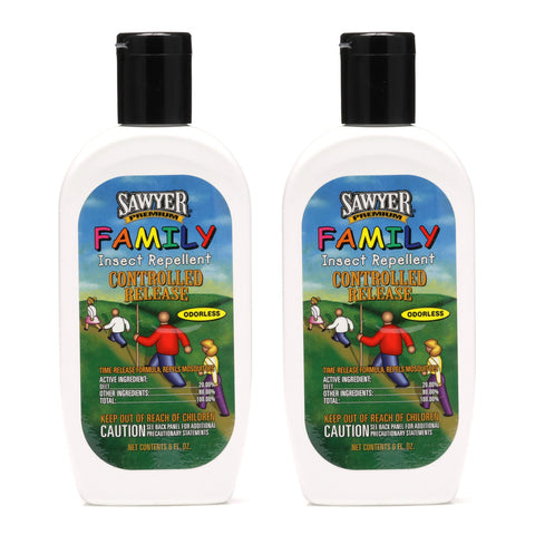 Sawyer SP5292 20% DEET family lotion twin pack provides long-lasting protection from ticks and mosquitoes.