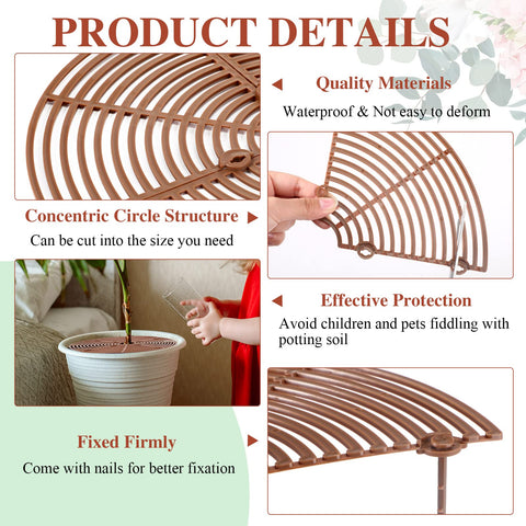Sawysine plant grid protects floors from dirt and spills during watering