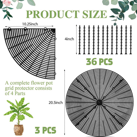 Sawysine grid showing 12 stakes per piece for secure pot protection.