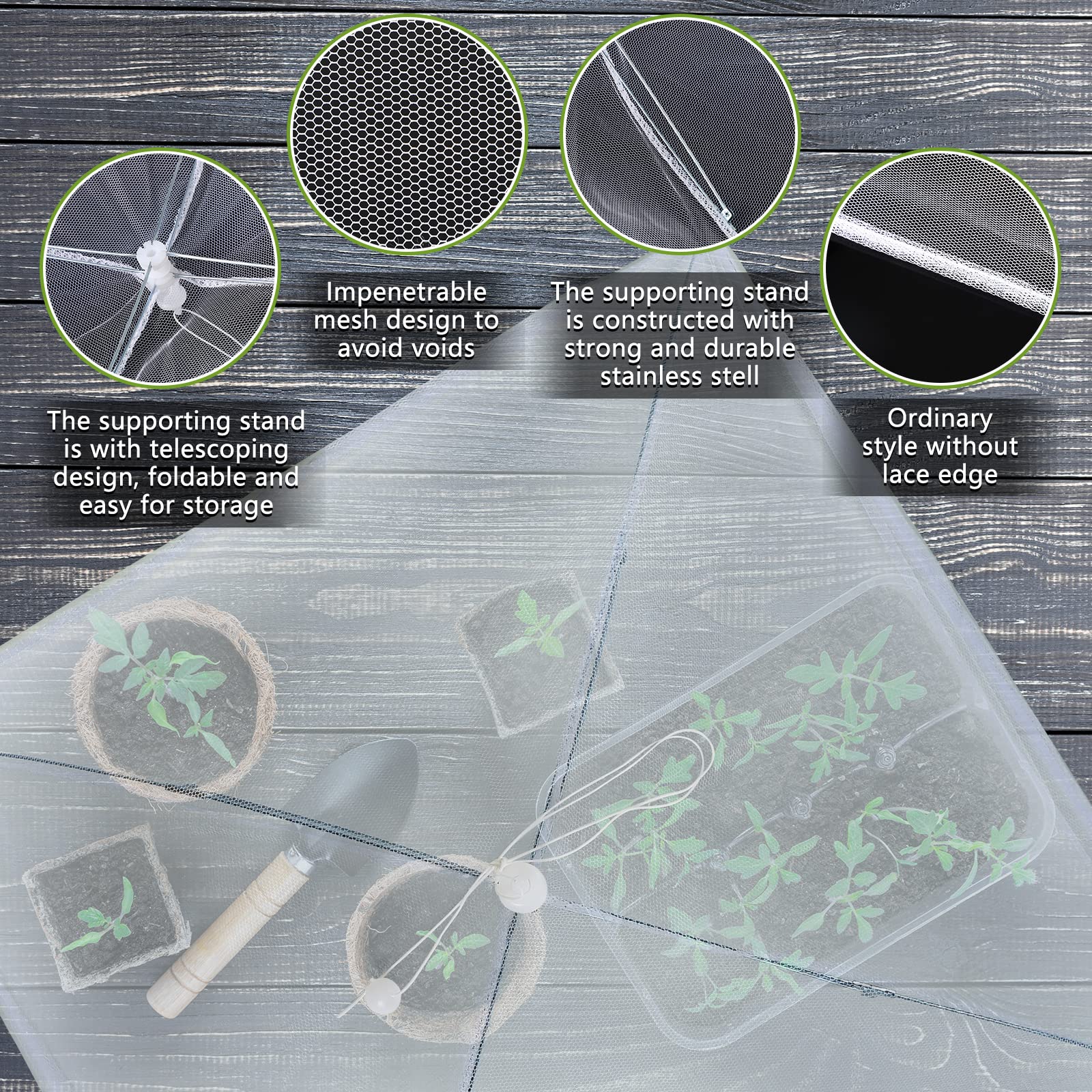 Sawysine 17x17 inch plant dome shields crops in garden.