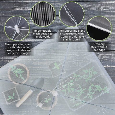 Sawysine 17x17 inch plant dome shields crops in garden.