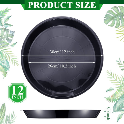 Sawysine 12-inch plant saucer side view showing sturdy plastic