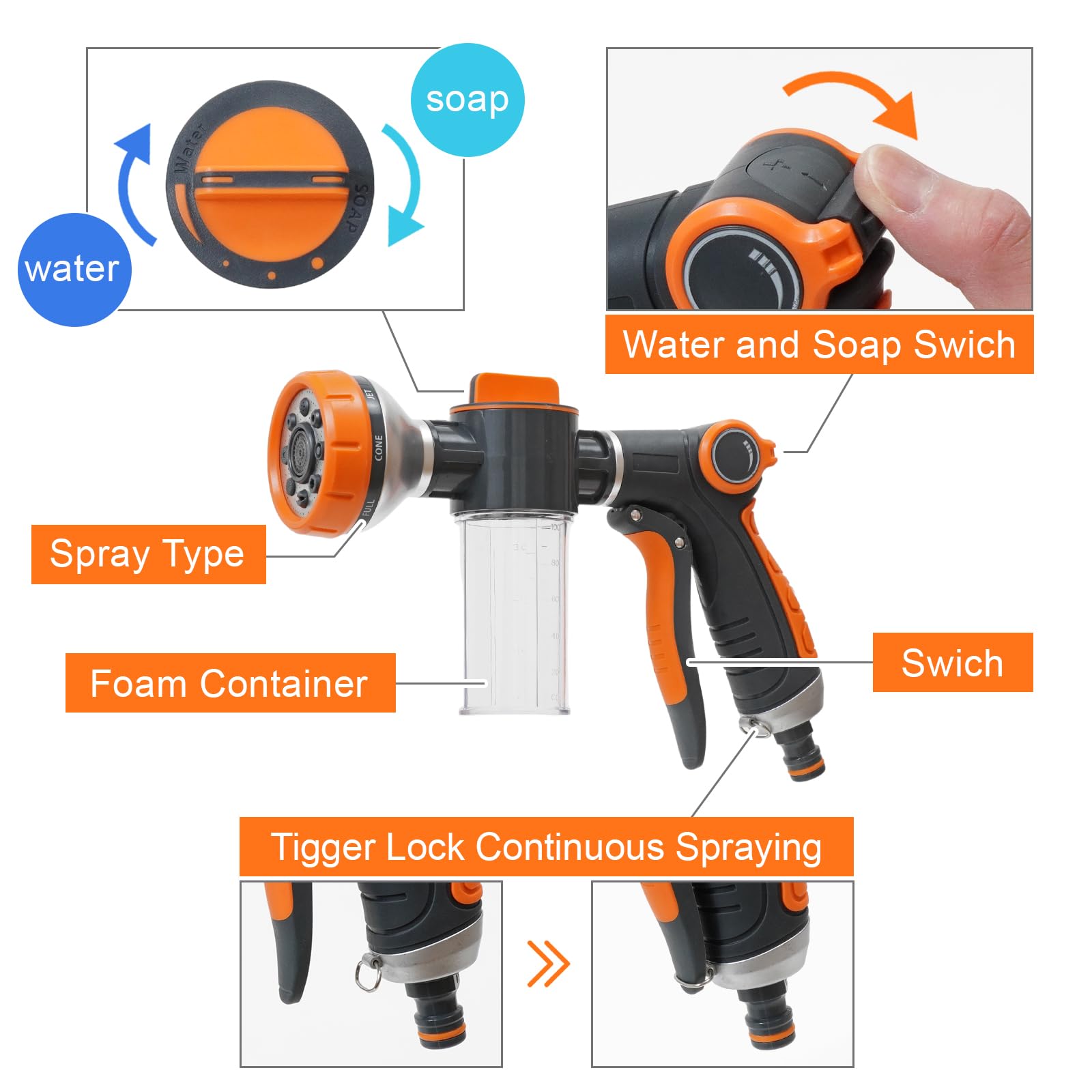 SAYA KIJI soap dispenser attached enables foamy wash without a bucket.