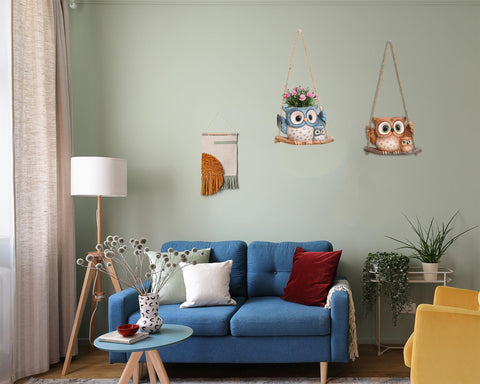 Saysmile hanging owl planter by window ideal kitchen greenery